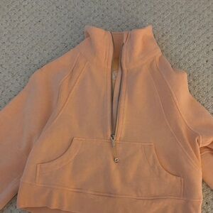 Women's Peach Half-Zip Sweatshirt